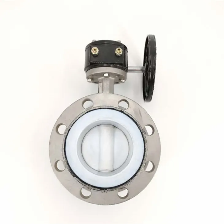 Turbine Flange Stainless Steel PTFE Butterfly Valve